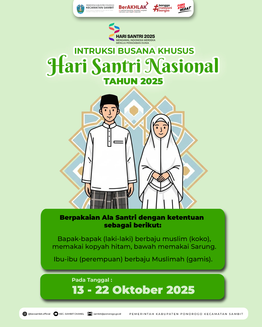 Intruksi Busana Khusus Hari Santri Nasional Tahun 2025